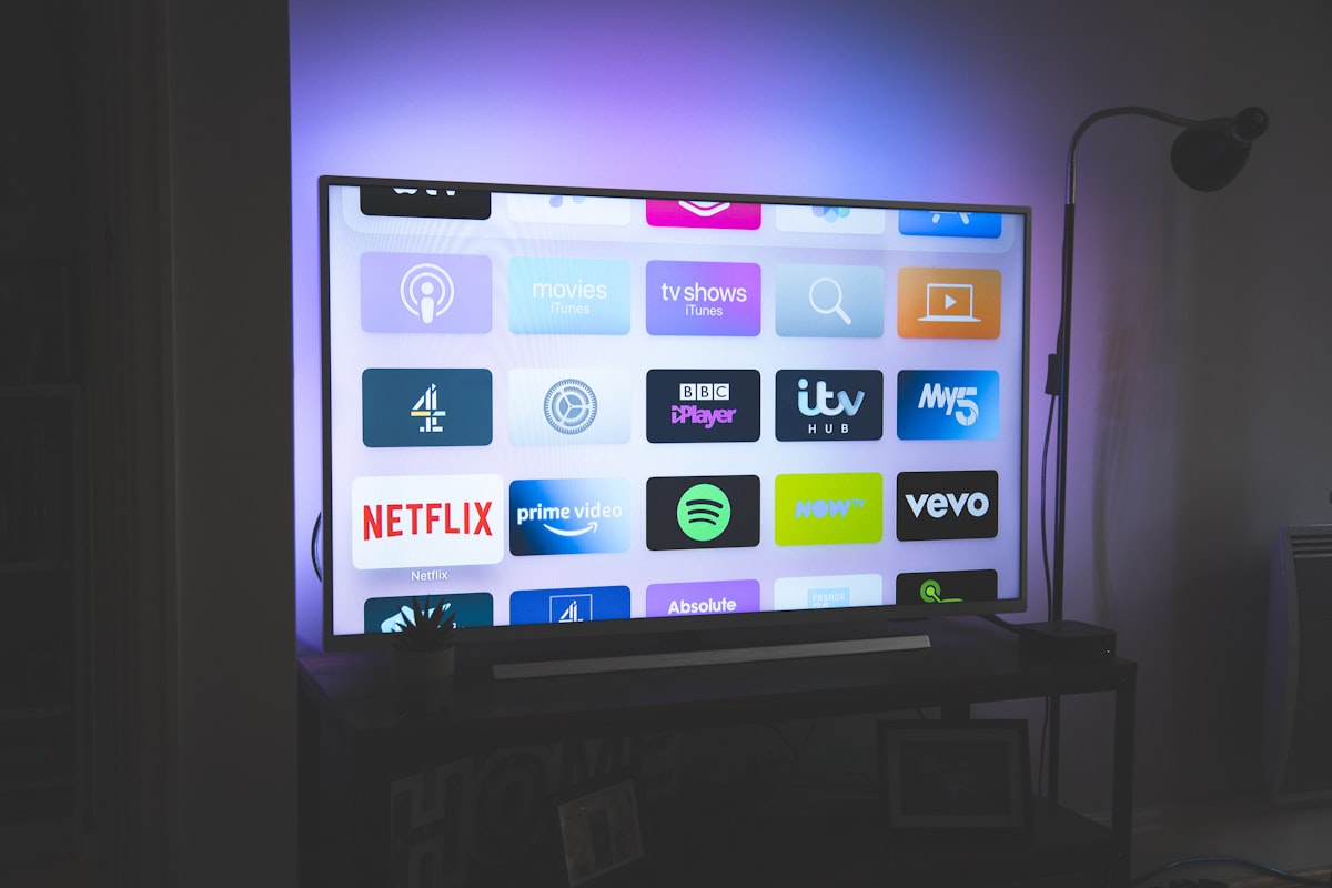 Modern wall-mounted TV in a living room
